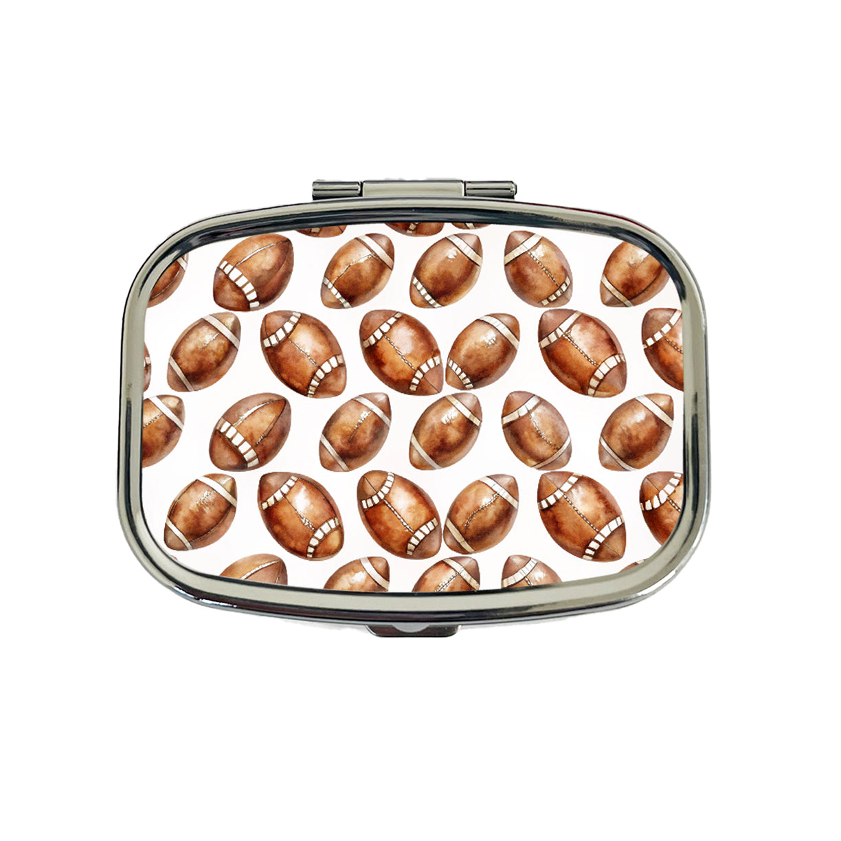 Bunch Of Brown Footballs Travel Pill Box Case