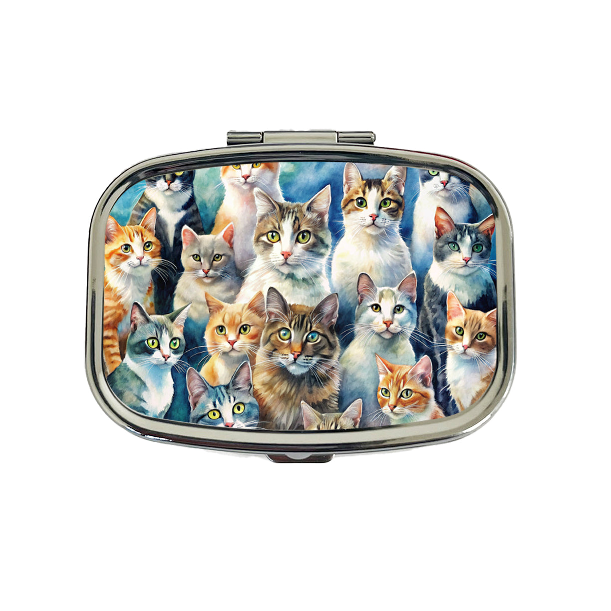 Bunch Of Cats Watercolor Travel Pill Box Case