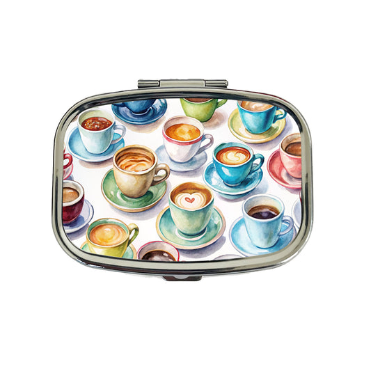 Bunch Of Coffee Cups Travel Pill Box Case