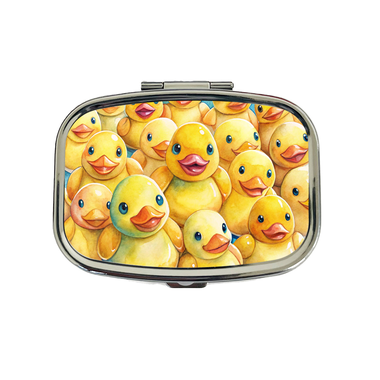 Bunch Of Cute Overlapping Rubber Ducks Travel Pill Box Case