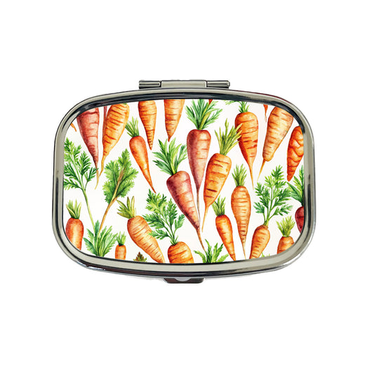 Carrots Vegetables Watercolor Travel Pill Box Case