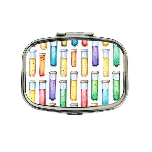 Cartoon Test Tubes Science Teacher Scientist Travel Pill Box Case