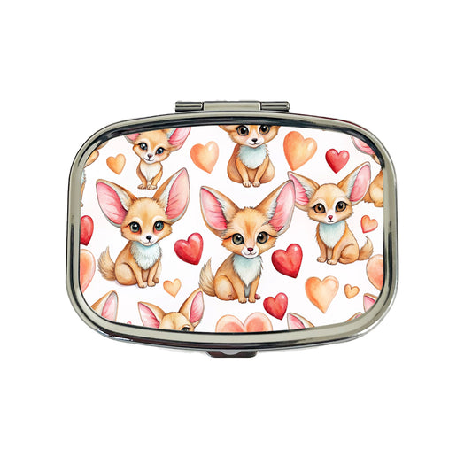Chibi Fenec Foxes And Hearts Travel Pill Box Case