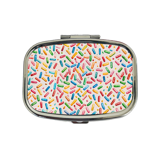 Colorful Sprinkles Ice Cream Donuts Travel Pill Box Case