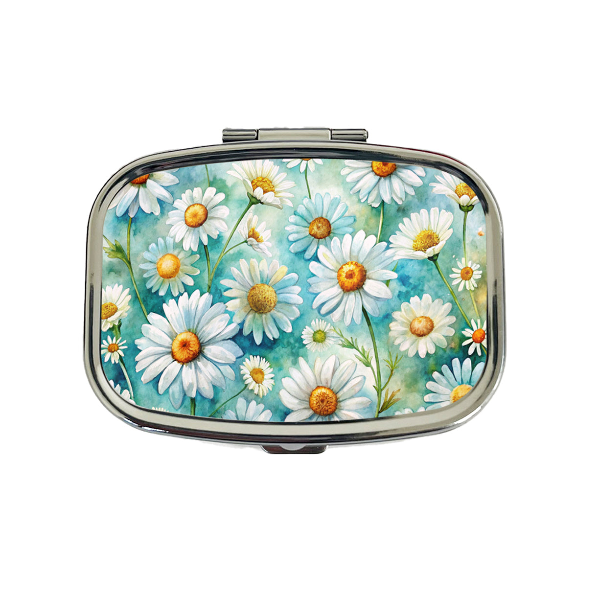 Daisies Daisy Flowers Watercolor Travel Pill Box Case