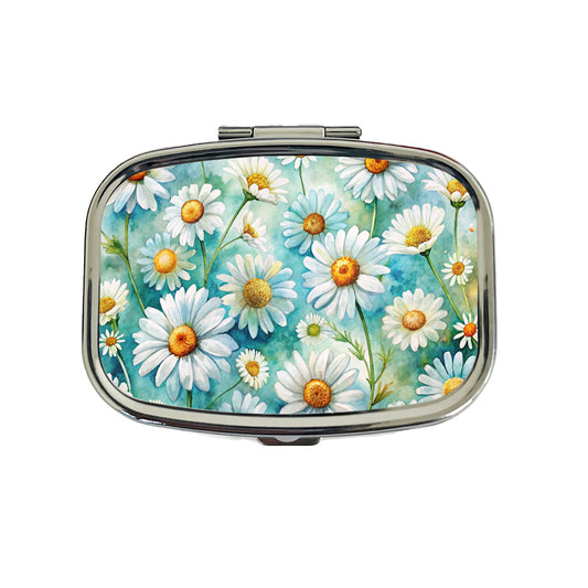 Daisies Daisy Flowers Watercolor Travel Pill Box Case