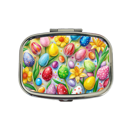 Easter Candy Eggs Flowers Travel Pill Box Case