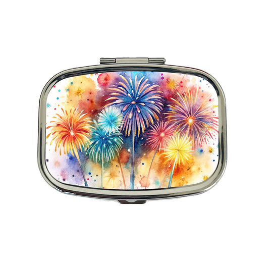 Fireworks Colorful Travel Pill Box Case