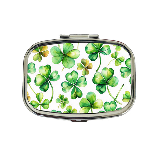 Four Leaf Clovers Ireland St. Patrick's Day Travel Pill Box Case