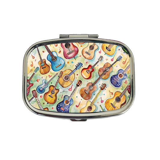Guitars Artistic Colorful Music Travel Pill Box Case