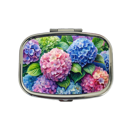 Hydrangeas Colorful Flowers Beautiful Travel Pill Box Case