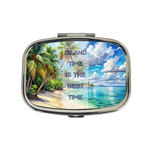 Island Time Best Time Inspirational Tropical Beach Travel Pill Box Case