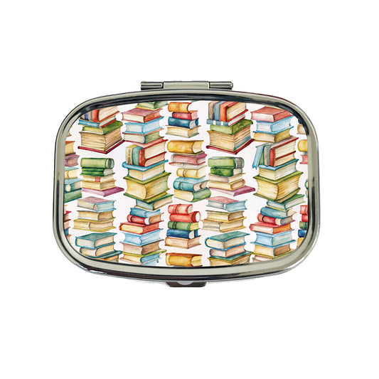 Lots Of Books Library Reading Reader Travel Pill Box Case