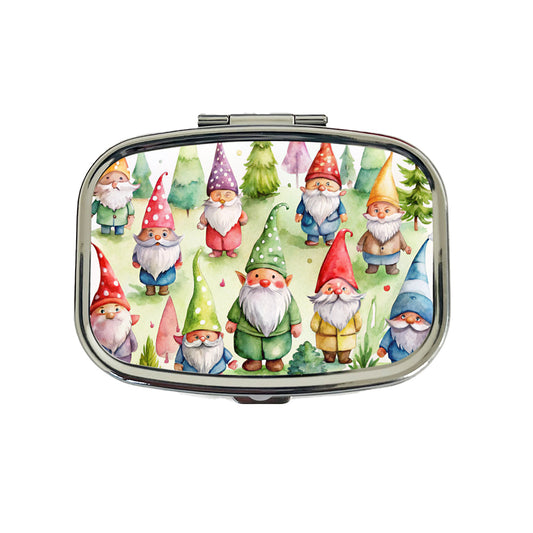 Lots Of Gnomes Watercolor Travel Pill Box Case