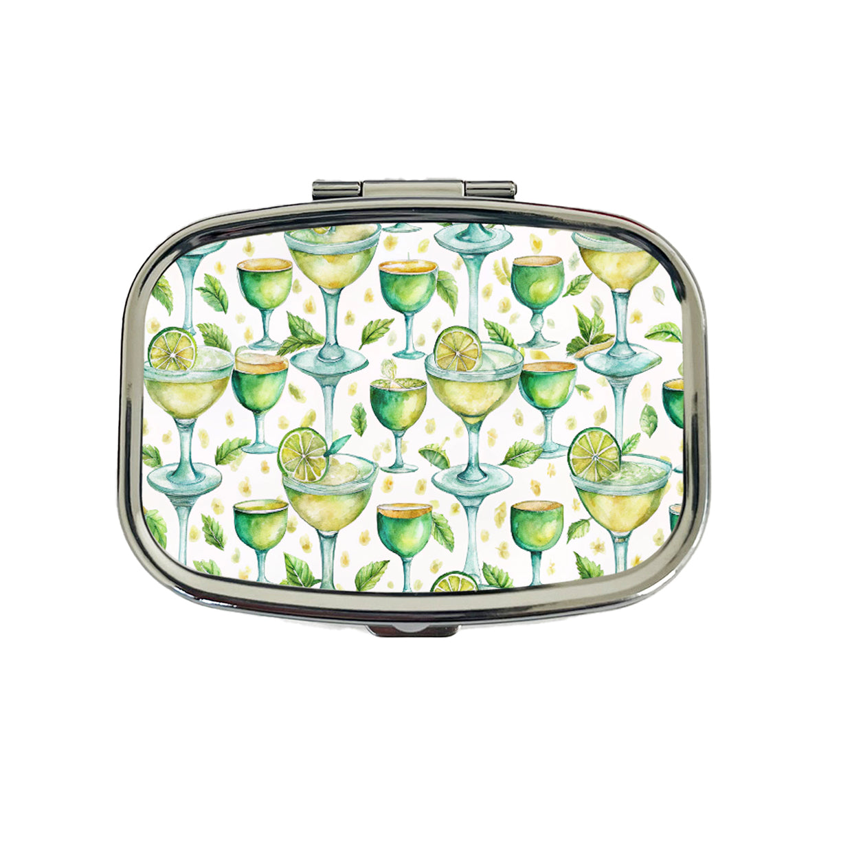 Lots Of Margaritas Alcohol Watercolor Travel Pill Box Case