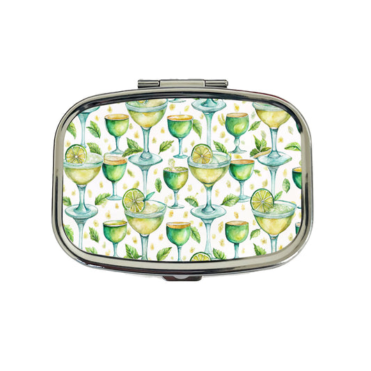 Lots Of Margaritas Alcohol Watercolor Travel Pill Box Case