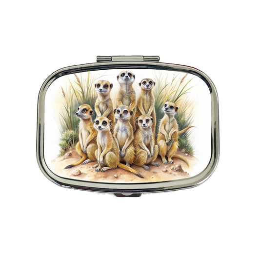 Lots Of Meerkats Watercolor Travel Pill Box Case