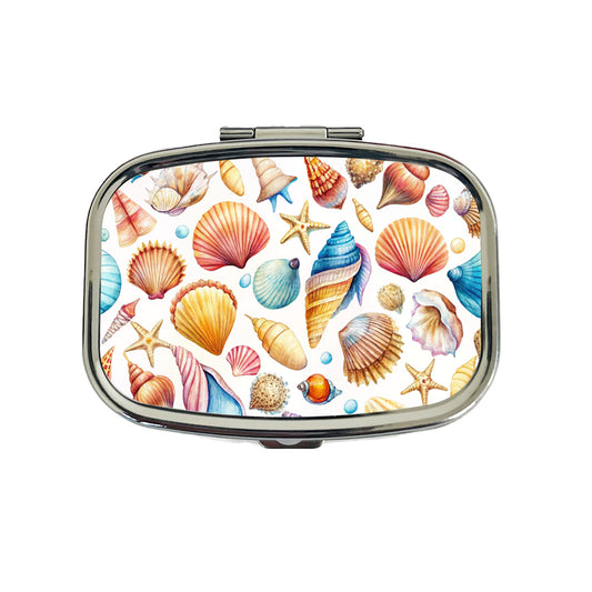Lots Of Shells Beach Ocean Travel Pill Box Case