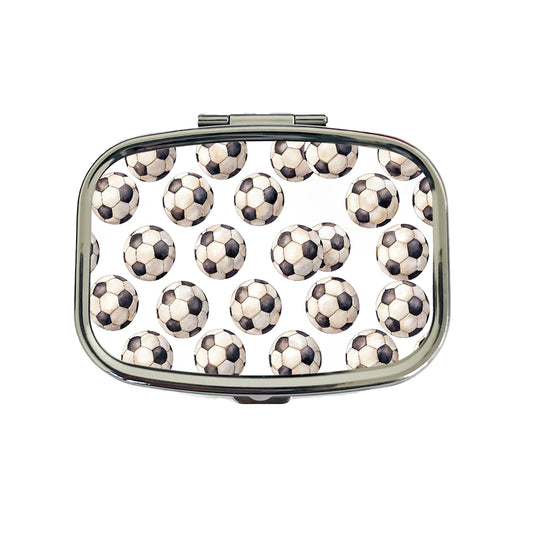 Lots Of Soccer Balls Footballs Travel Pill Box Case