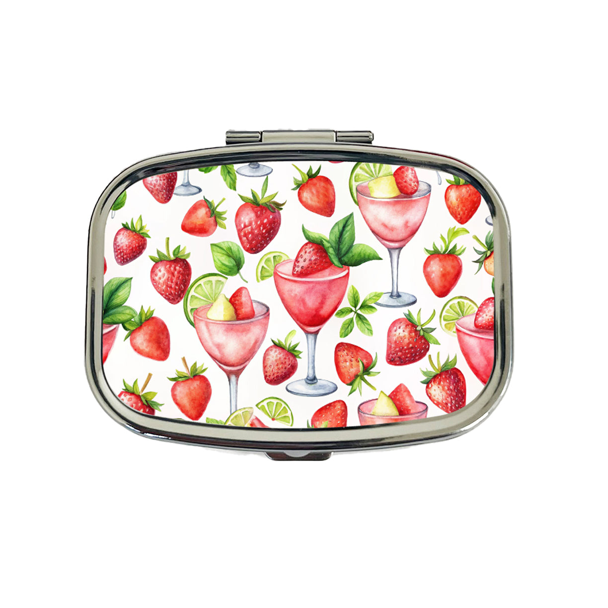 Lots Of Strawberry Daquiris Alcohol Travel Pill Box Case