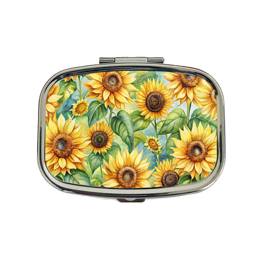 Lots Of Sunflowers Travel Pill Box Case