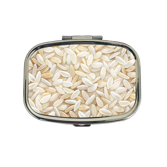 Lots Of White Rice Travel Pill Box Case