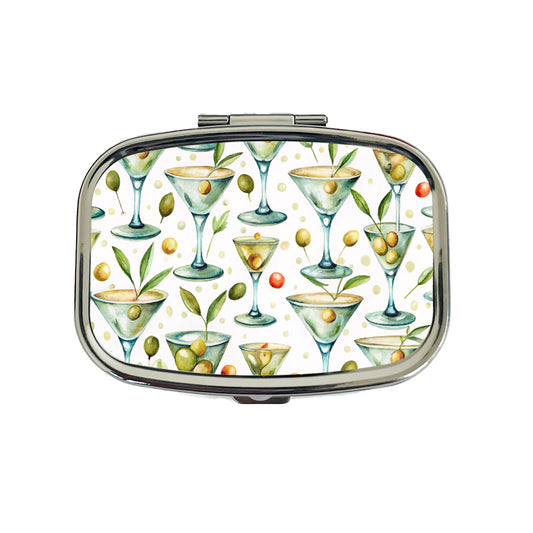 Martinis With Olives Alcohol Travel Pill Box Case
