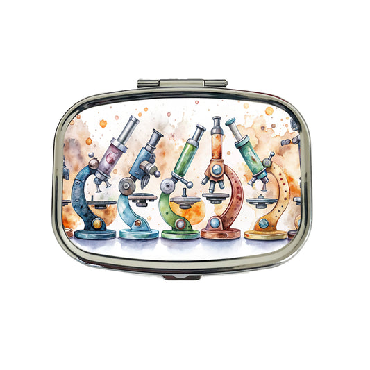 Microscopes Science Scientist Lab Biology Teacher Travel Pill Box Case