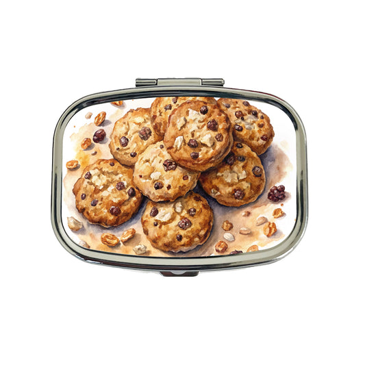 Oatmeal Raisin Cookies Travel Pill Box Case