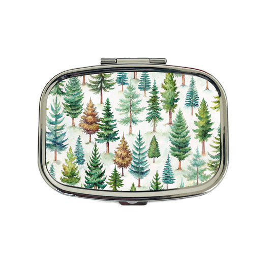 Pine Trees Forest Travel Pill Box Case