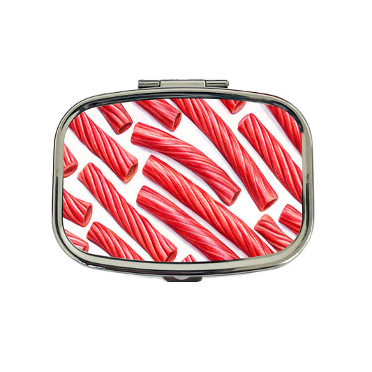 Red Licorice Travel Pill Box Case