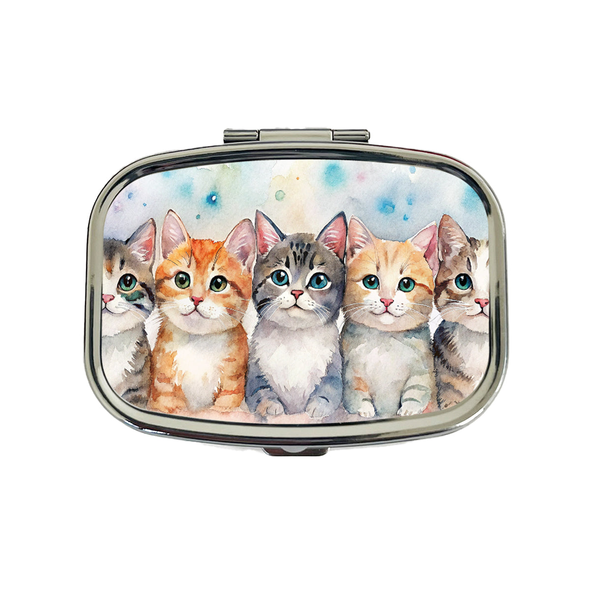 Small Cute Cats In A Row Travel Pill Box Case