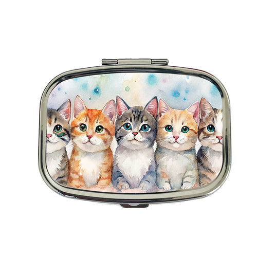 Small Cute Cats In A Row Travel Pill Box Case