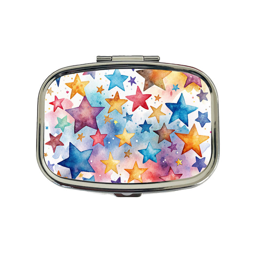 Stars Watercolor Travel Pill Box Case