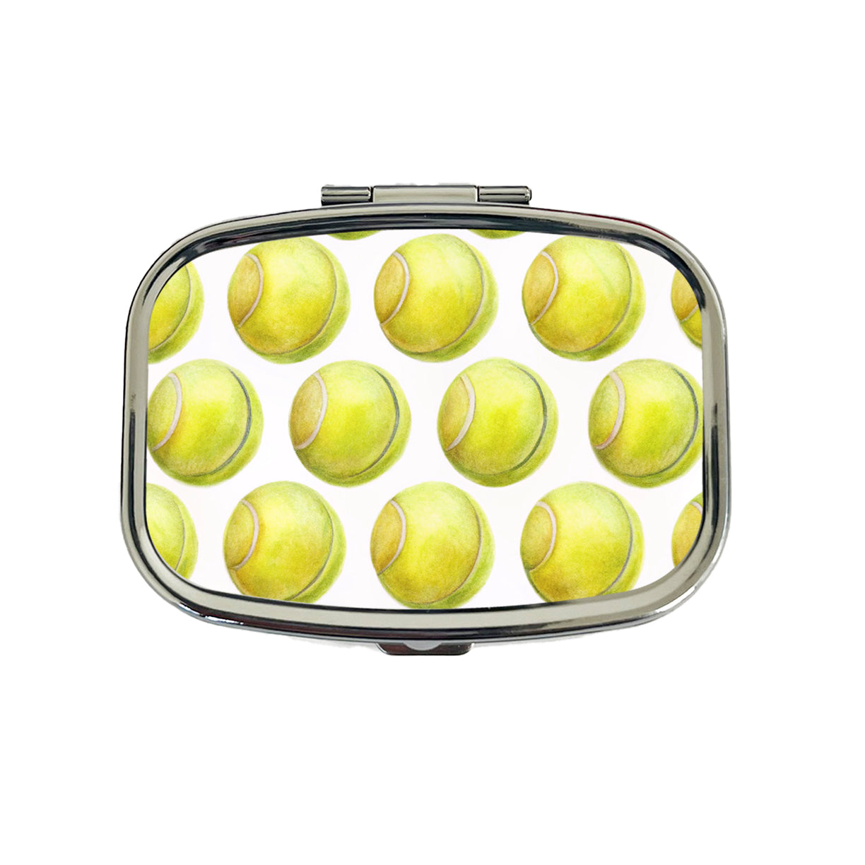 Tennis Balls In A Row Travel Pill Box Case