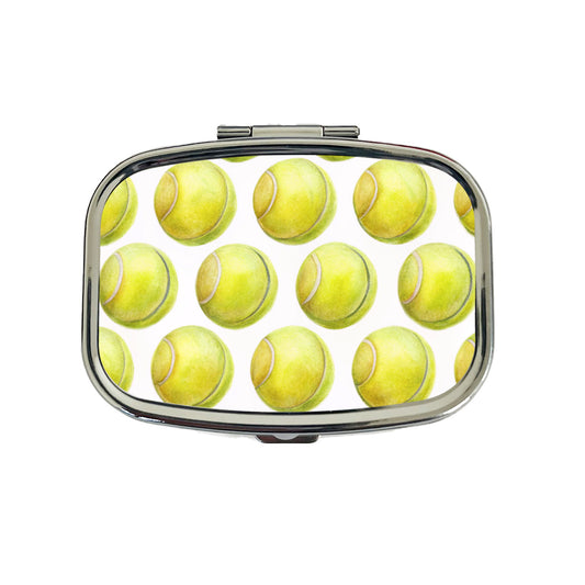 Tennis Balls In A Row Travel Pill Box Case