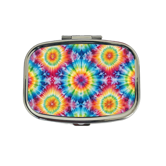 Tie Dye Pattern Fun Watercolor Travel Pill Box Case