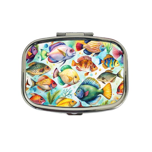 Tropical Fish Watercolor Travel Pill Box Case