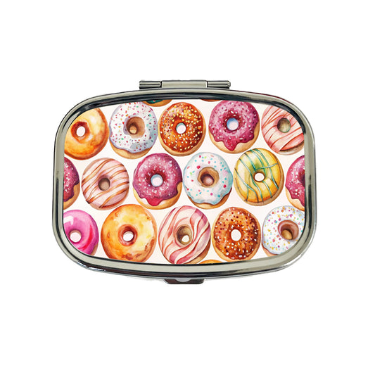 Variety Of Donuts Travel Pill Box Case