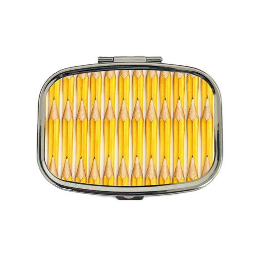 Yellow Pencils Teachers Artist Travel Pill Box Case
