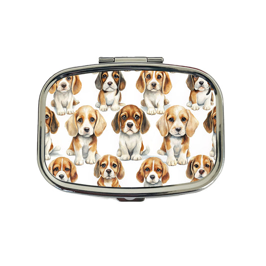 Adorable Puppies Dogs Travel Pill Box Case