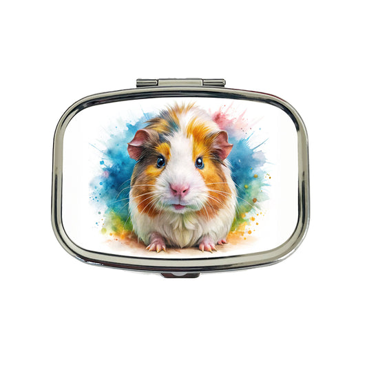 Angry Mad Guinea Pig Watercolor Travel Pill Box Case