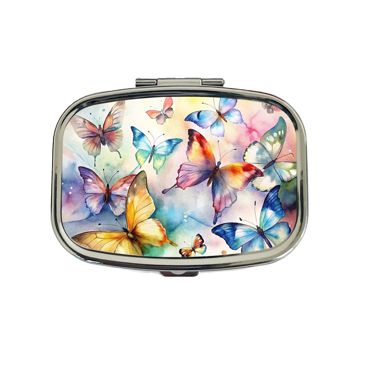 Beautiful Watercolor Colorful Butterflies Travel Pill Box Case