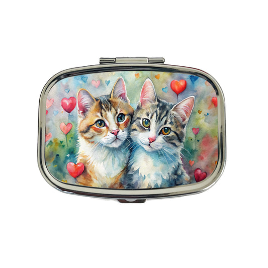 Cats In Love Valentine's Day Travel Pill Box Case