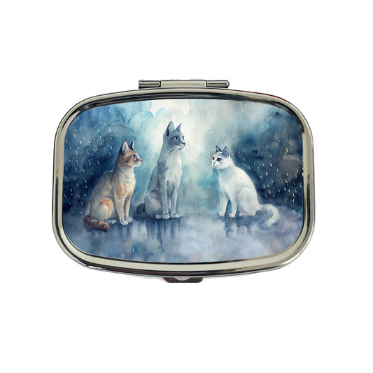 Cats In The Rain Travel Pill Box Case