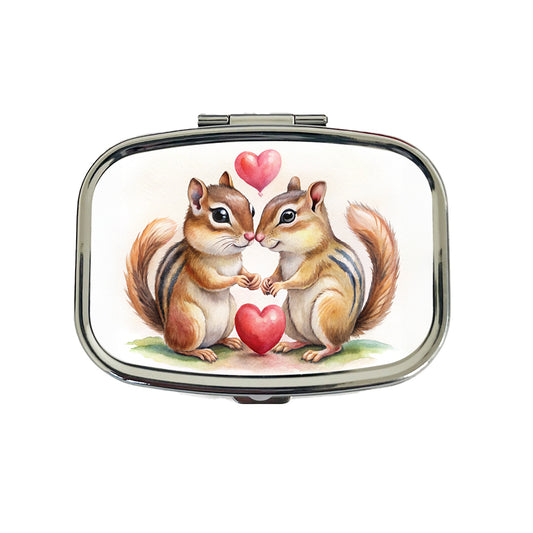 Chipmunks In Love Valentine's Day Travel Pill Box Case