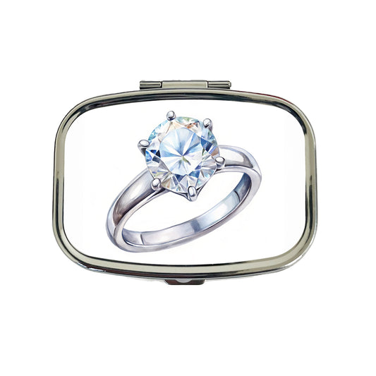 Diamond Ring Engagement Engaged Wedding Proposal Travel Pill Box Case