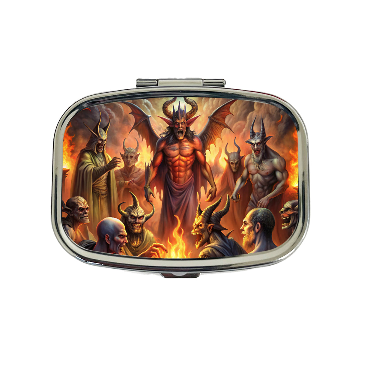 Fantasy Demon Congregation By Firelight Travel Pill Box Case