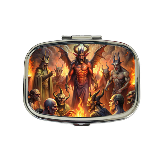 Fantasy Demon Congregation By Firelight Travel Pill Box Case