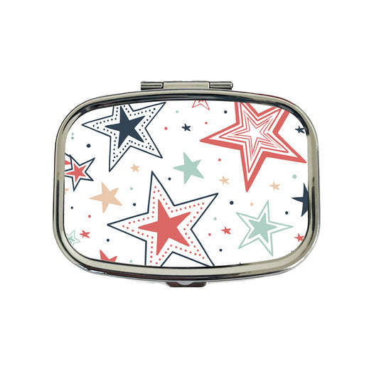 Fun Scattered Stars Travel Pill Box Case